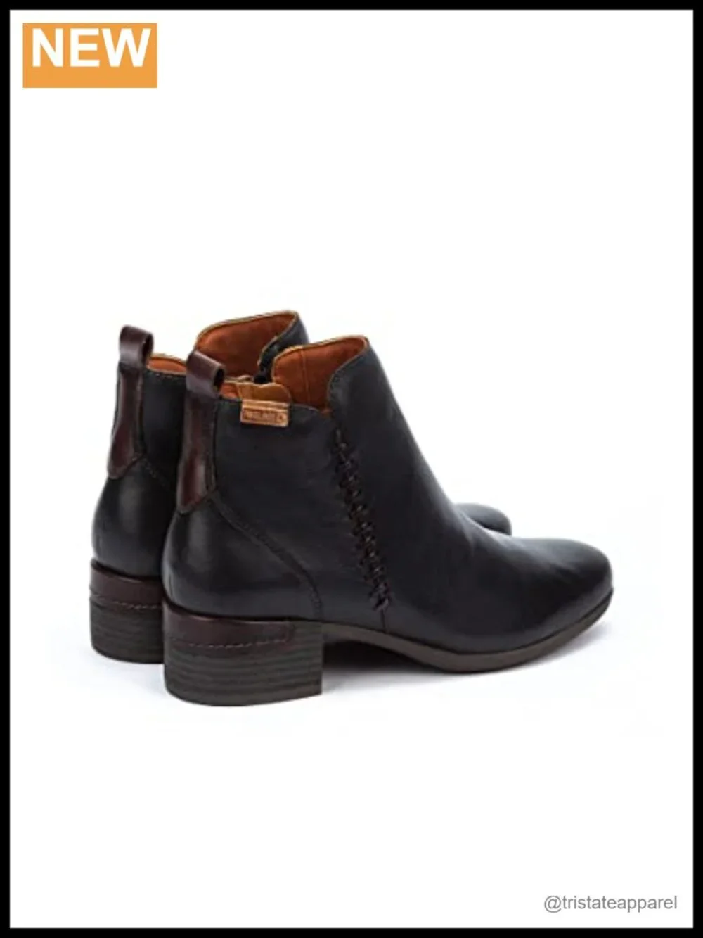 Women's Heeled Ankle Boots Leather Zipper Closure Mid Heel Booties